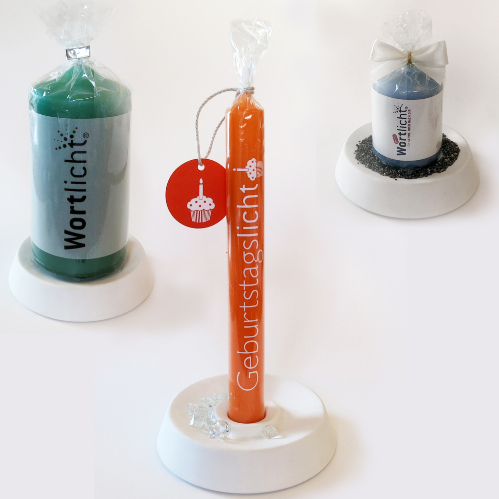 Kerzenhalter, 3 IN 1, weiß,