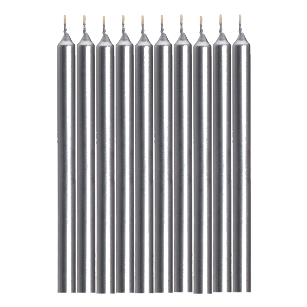 10 Kerzen,  Farbe: Silber 97,
